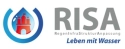 Logo des Projektes RISA-Schriftzug mit Regentropfen