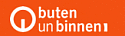 Logo des Regionalmagazins buten un binnen - Weißer Schriftzug auf orangem Hintergrund